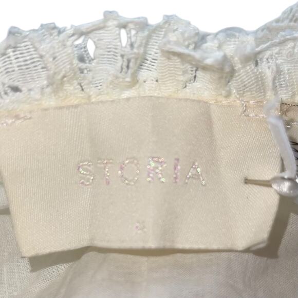 Storia Mini Dress Eyelette Lace Hook-and-Eye Shift - Picture 9 of 13